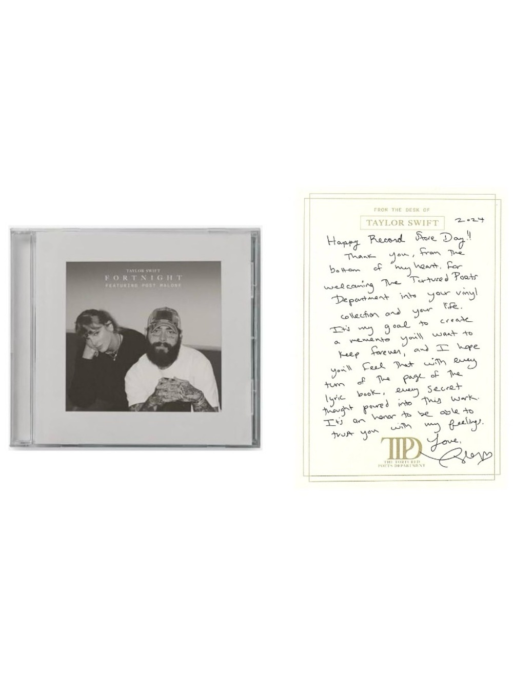 SEALED! Taylor Swift Fortnight Single CD + RSD Letter